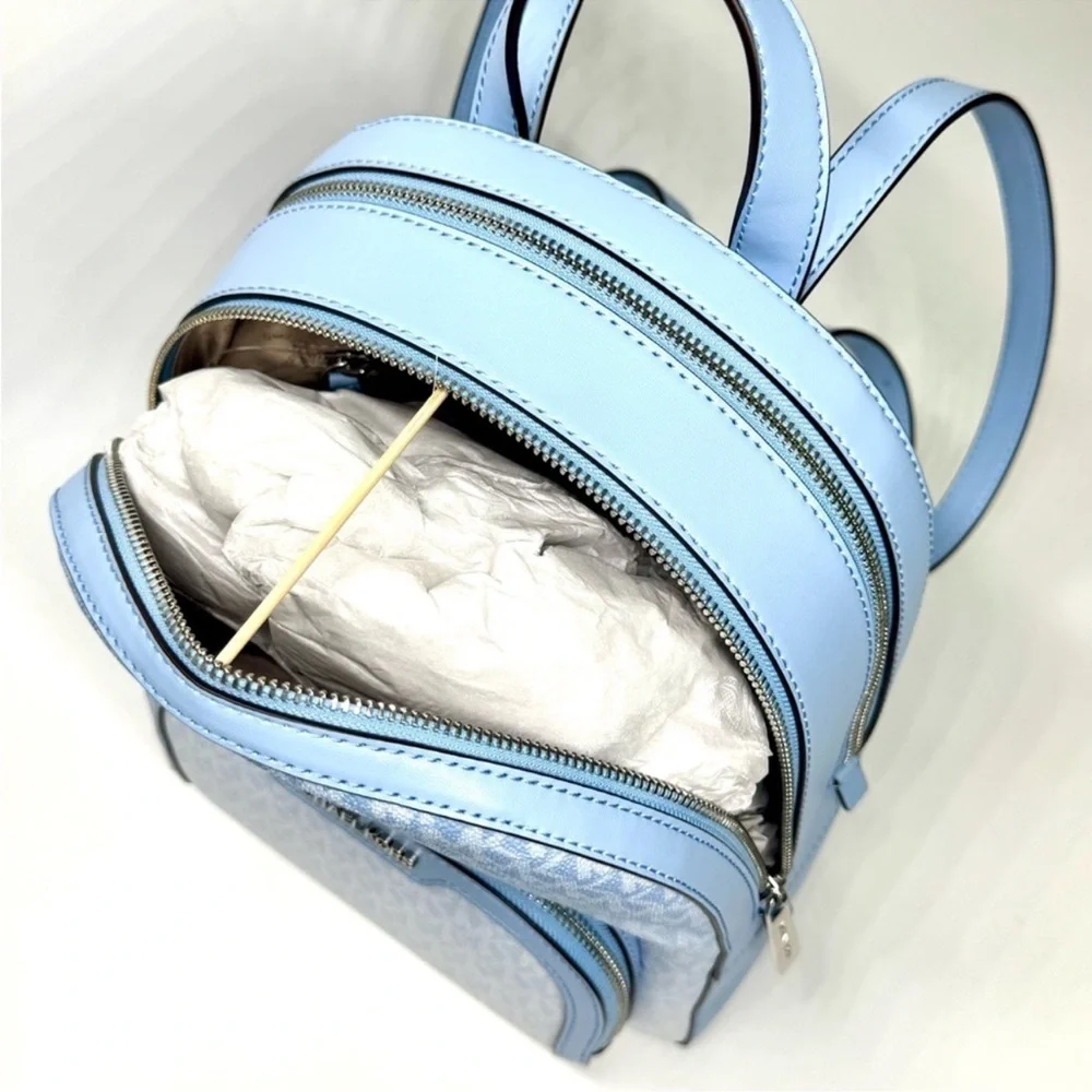 Michael Kors Jaycee Medium Ombré Signature Logo Backpack Light Sky Blue